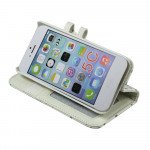 Wholesale iPhone 5C Diamond Flip Leather Wallet Case (White)